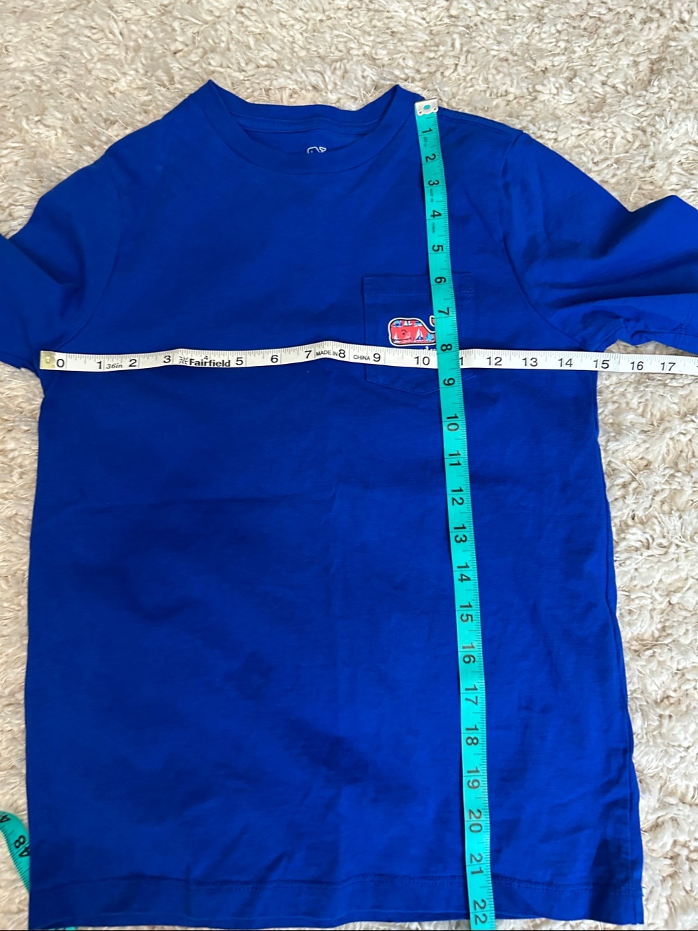 Vineyard Vines: Kids Short Sleeve Pocket Tee in Royal Blue - Picture 6 of 6